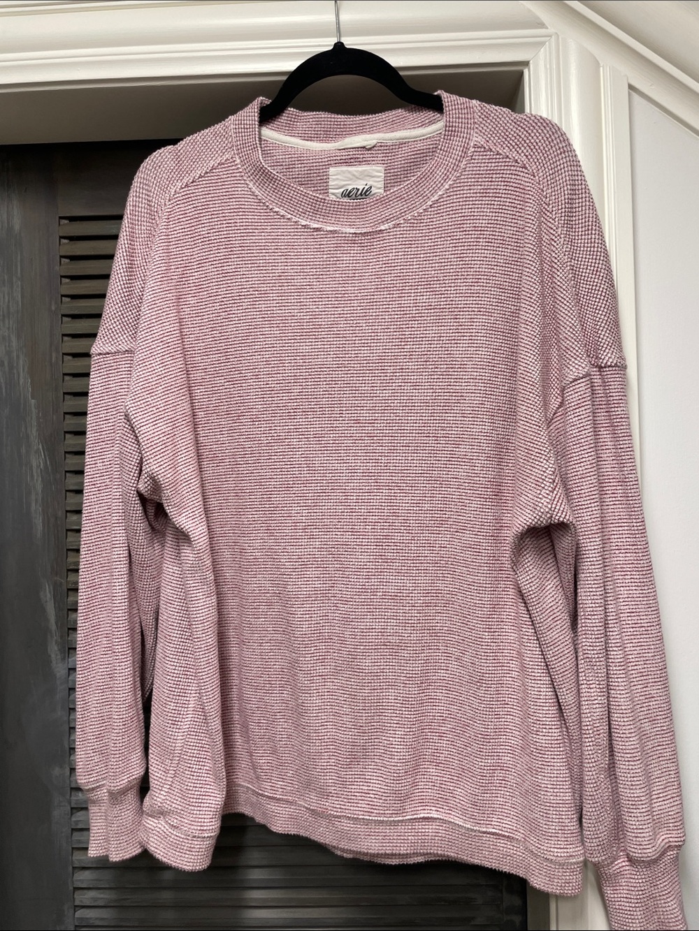 aerie Lightweight Waffle Crewneck Sweater - Dusty Rose